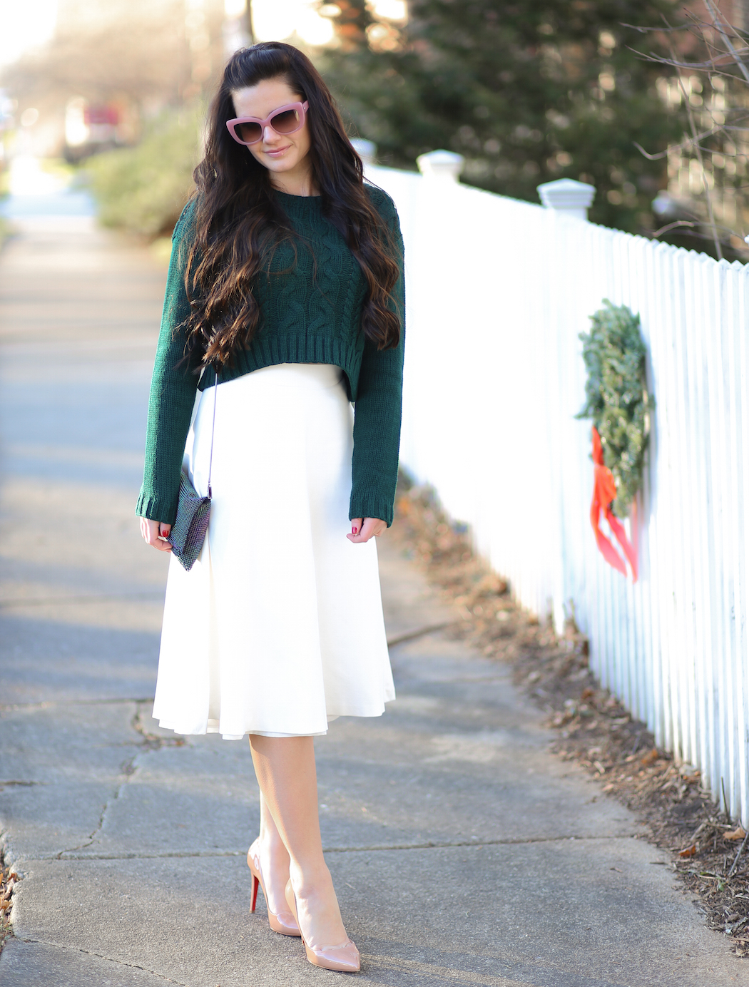 festive green + white