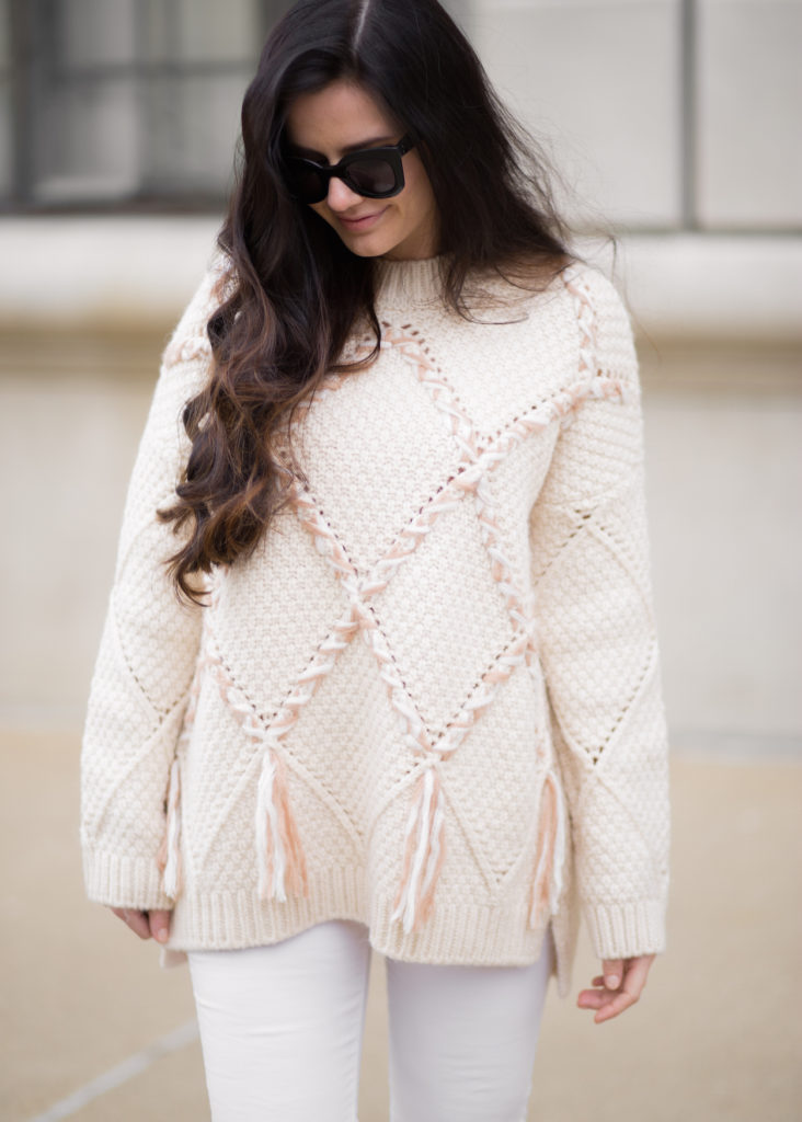 knitted braided sweater
